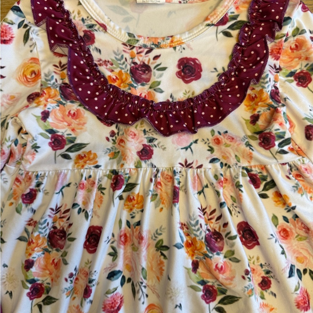 Floral Ruffle Dress Set 4T - Picture 6 of 11